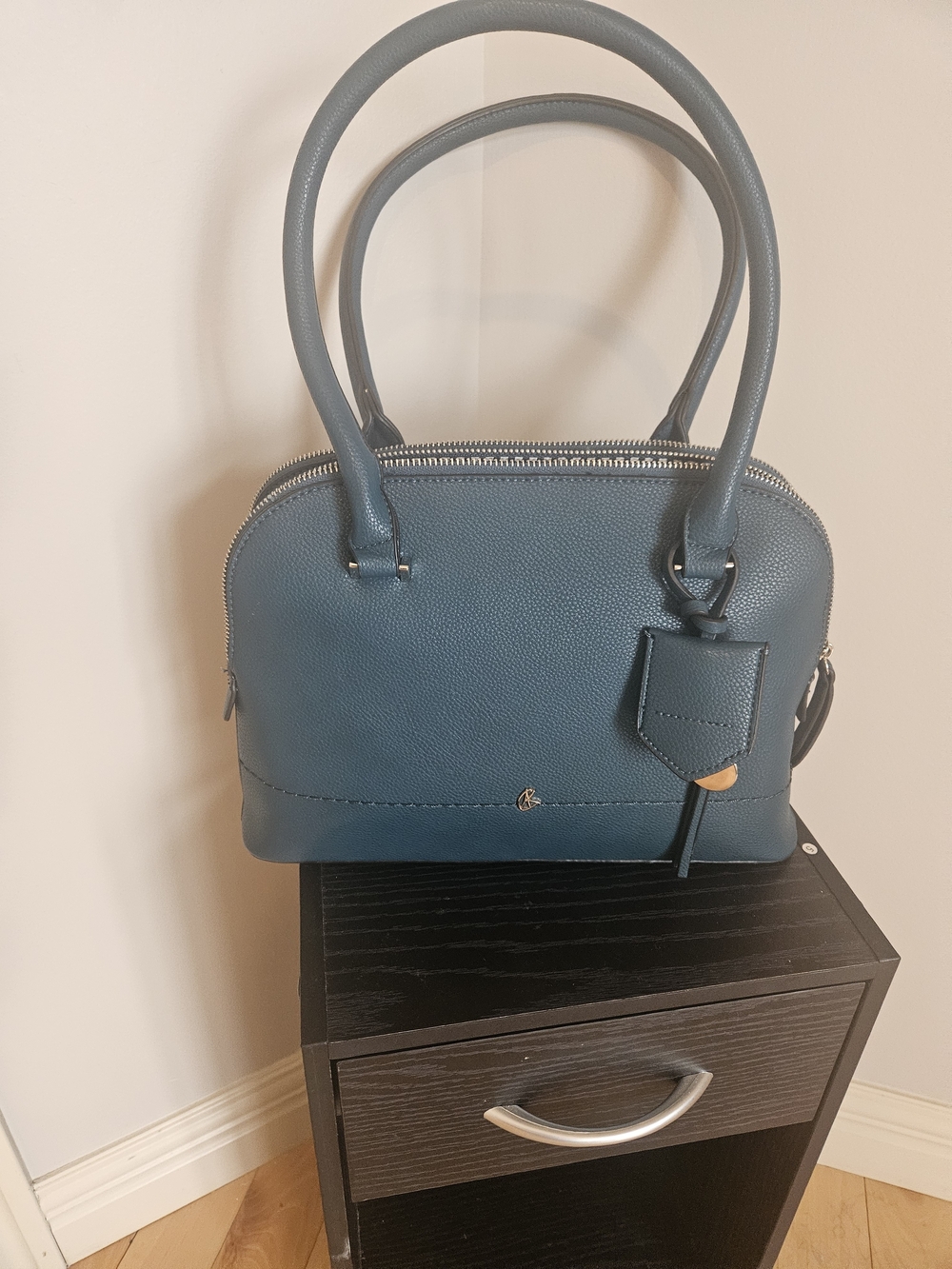 Structured Teal Dome Satchel Handbag - Unbranded